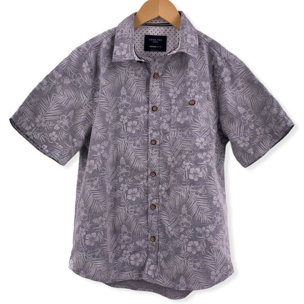 Level‎ Ten Grey Tropical Print Medium 10/12